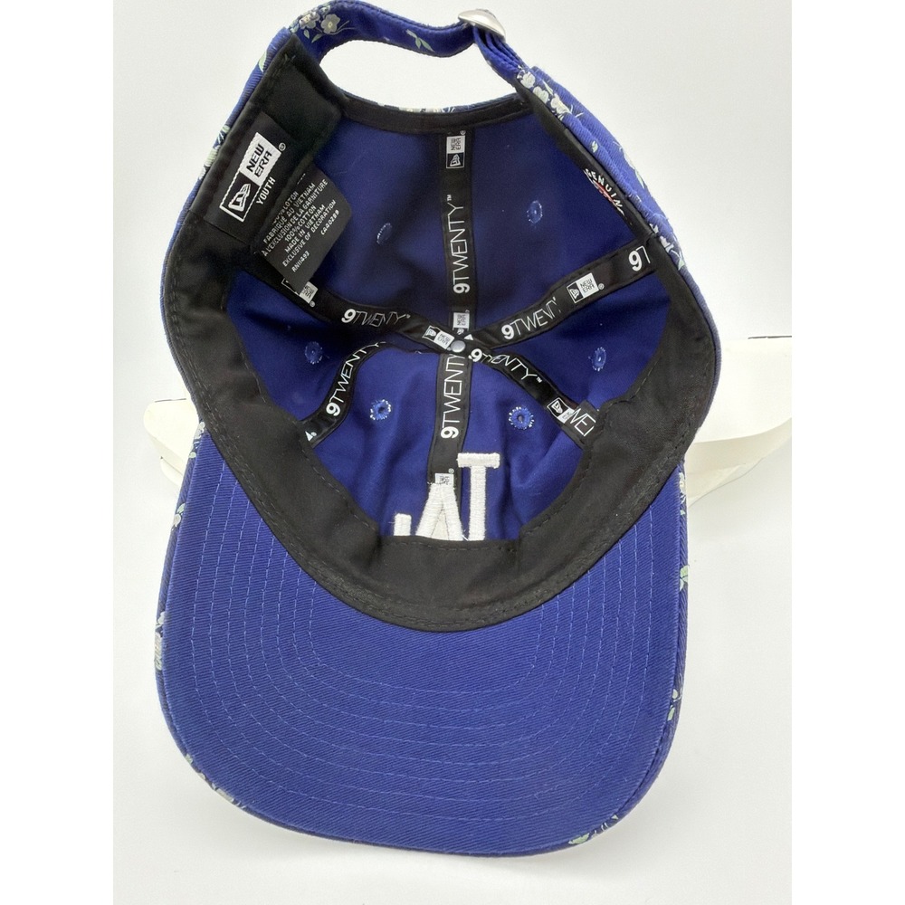 Los Angeles Dodgers Blue Floral LA Logo Adjustable Baseball Cap - Picture 3 of 4